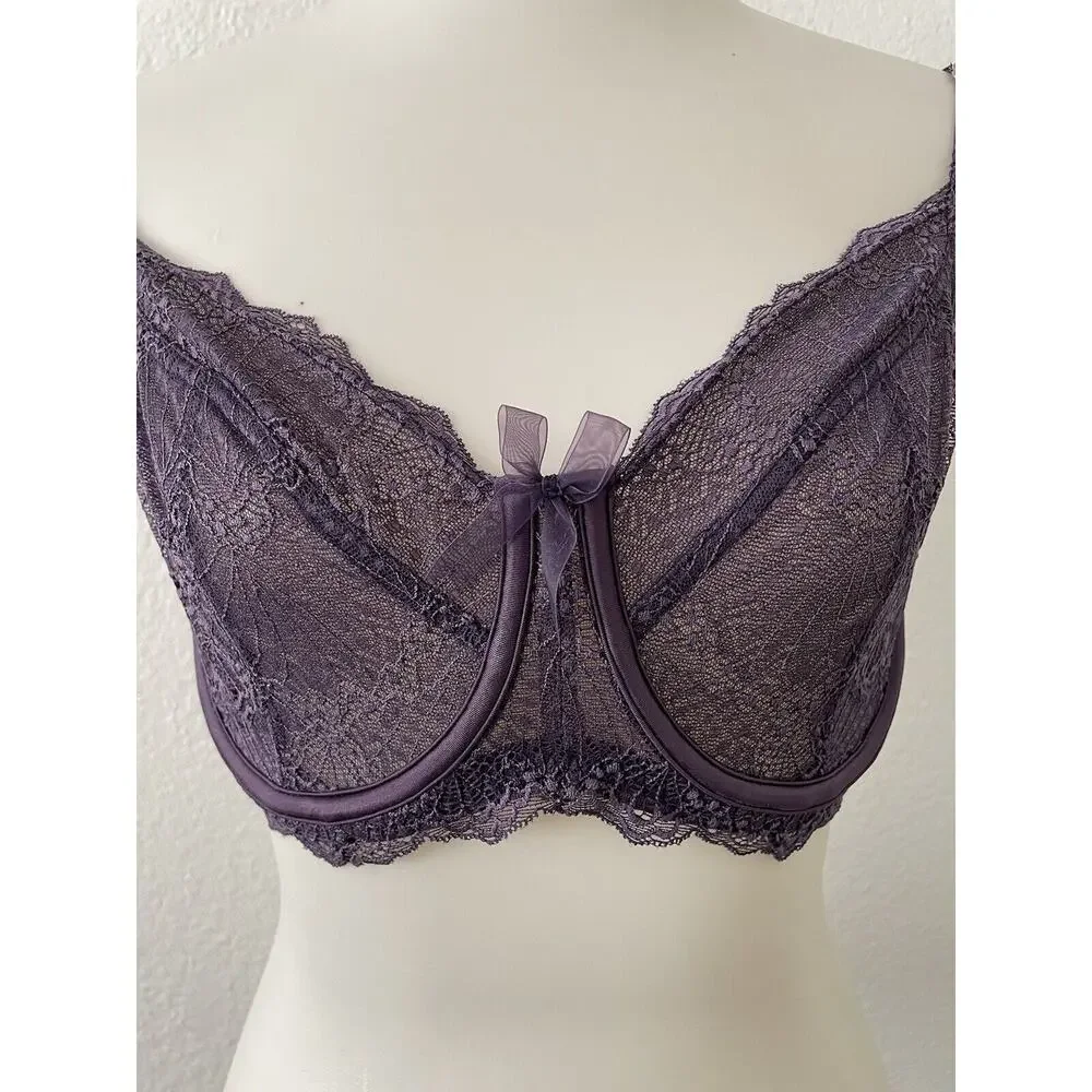 Adore Me Bra Hannalee Floral Lace Lingerie Romantic Goth Coquette Boudoir